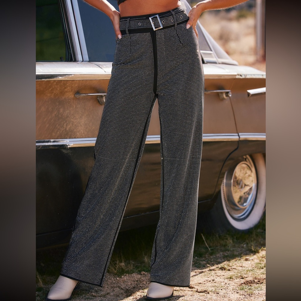 Black Rhinestone pants